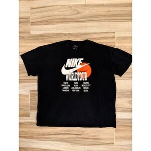 Nike World Tour Graphic T-Shirt Black Mens XXL City List Beaverton Oregon DA0629